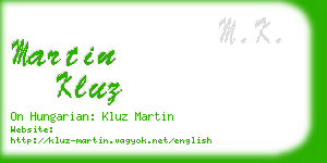 martin kluz business card